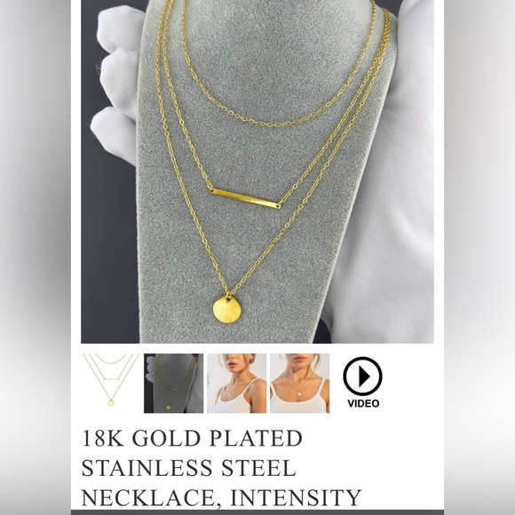 18k Gold plated stainless steel necklace. - Picture 3 of 3